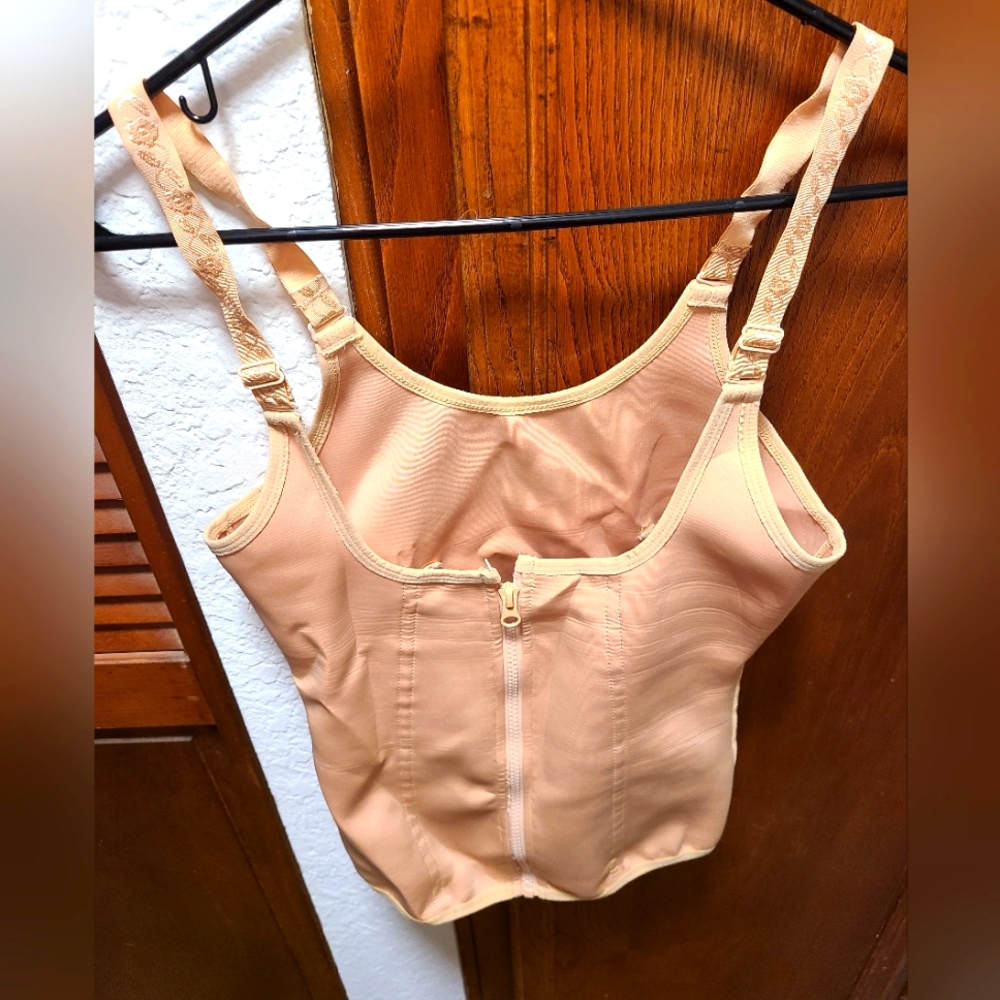 Large Women's Beige Flower Strap Pattern Waist Trainer